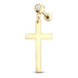 Cross Dangle Crystal Set Ear Cartilage Helix Tragus Barbell Earrings studs