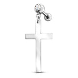 Cross Dangle Crystal Set Ear Cartilage Helix Tragus Barbell Earrings studs