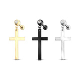 Cross Dangle Crystal Set Ear Cartilage Helix Tragus Barbell Earrings studs