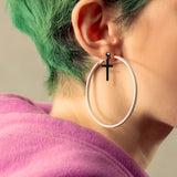 Cross Dangle Crystal Set Ear Cartilage Helix Tragus Barbell Earrings studs