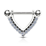 Pair CZ Paved Enamel Dangle Nipple Shield Nipple Rings