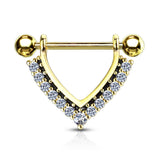 Pair CZ Paved Enamel Dangle Nipple Shield Nipple Rings