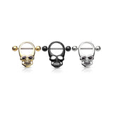 Skull With Enamel Eye Surgical Steel Nipple Shield Rings
