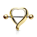 Heart Shaped 316L Surgical Steel Nipple Shield Rings