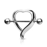 Heart Shaped 316L Surgical Steel Nipple Shield Rings