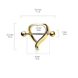 Heart Shaped 316L Surgical Steel Nipple Shield Rings