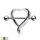 Heart Shaped 316L Surgical Steel Nipple Shield Rings