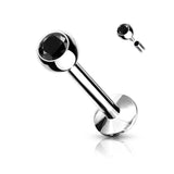 1 Pc CZ Ball Internally Threaded Lip Labret Ear Cartilage 18G