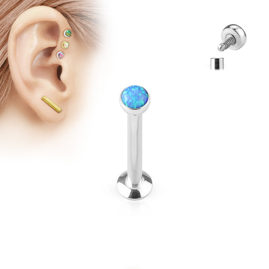 Opal Internal Threaded Labret Monroe Daith Tragus Helix Stud