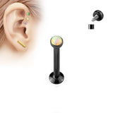 Opal IP Internal Threaded Labret Monroe Daith Tragus Helix Stud