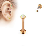 Opal IP Internal Threaded Labret Monroe Daith Tragus Helix Stud