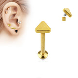 Triangle Top Internal Threaded Labret Monroe Daith Tragus Helix Stud