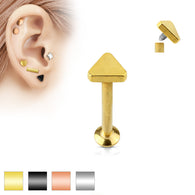 Triangle Top Internal Threaded Labret Monroe Daith Tragus Helix Stud