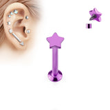 Star Top Internal Threaded Labret Monroe Daith Tragus Helix Stud