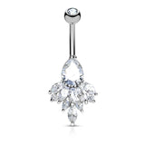 Tear Drop CZ Belly Button Navel Rings