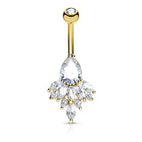 Tear Drop CZ Belly Button Navel Rings