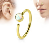 White Opal Ear Cartilage Daith Helix Tragus Nose Rings