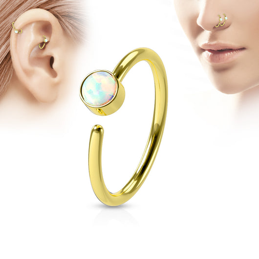 White Opal Ear Cartilage Daith Helix Tragus Nose Rings