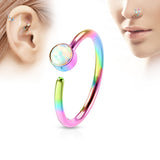 White Opal Ear Cartilage Daith Helix Tragus Nose Rings