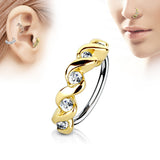 CZ Twisted Ear Cartilage Daith Tragus Helix Earrings Hoop Nose Rings
