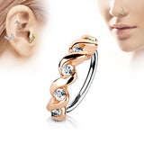 CZ Twisted Ear Cartilage Daith Tragus Helix Earrings Hoop Nose Rings