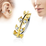 CZ Vine Ear Cartilage Daith Tragus Helix Earrings Hoop Nose Rings