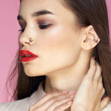 CZ Butterfly Bendable Cartilage Tragus Helix Earrings Hoop Nose Rings