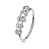 CZ Bezel Set Bendable Ear Cartilage Daith Tragus Helix Earrings Hoop Nose Rings