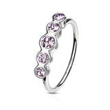 CZ Bezel Set Bendable Ear Cartilage Daith Tragus Helix Earrings Hoop Nose Rings