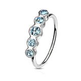 CZ Bezel Set Bendable Ear Cartilage Daith Tragus Helix Earrings Hoop Nose Rings