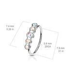 CZ Bezel Set Bendable Ear Cartilage Daith Tragus Helix Earrings Hoop Nose Rings