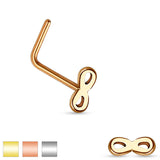 Infinity Sign Top 316L Surgical Steel "L" bend Nose Stud Rings