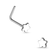 Star Top 316L Surgical Steel "L" bend Nose Stud Rings