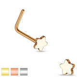 Star Top 316L Surgical Steel "L" bend Nose Stud Rings