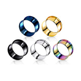 Pair 316L Surgical Steel Double Flared Screw Fit Tunnel Ear Plug
