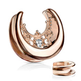 1 Pc Floral Filigree Center All Surgical Steel Saddle Spreader Ear Plugs