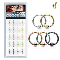 20 Pre Loaded Fix Ball Titanium Captive Hoop Ring Nose Tragus Helix