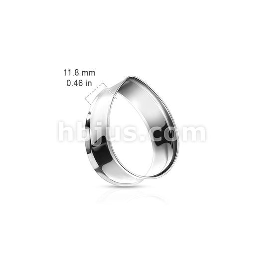 Pair Tear Drop Shaped Surgical Stainless Steel Basic Plugs Double Flared Flesh Tunnels