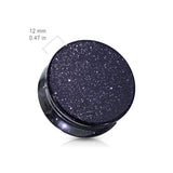 Pair Of Blue Sand Natural Stone Double Flared Plugs