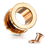 Pair Of Titanium Plated Ear Plugs Screw Fit Flesh Tunnels