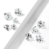 3 or 4 mm CZ Heart 316L Surgical Steel Dermal Anchor Top 14G