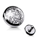 8 Colors Of Epoxy Covered Glitter Dermal Anchor Top Parts