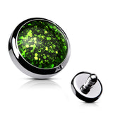 8 Colors Of Epoxy Covered Glitter Dermal Anchor Top Parts