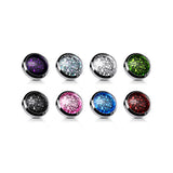 8 Colors Of Epoxy Covered Glitter Dermal Anchor Top Parts