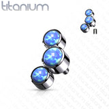 Titanium 3 Round Bezel Opal Dermal Anchor Top