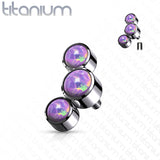 Titanium 3 Round Bezel Opal Dermal Anchor Top