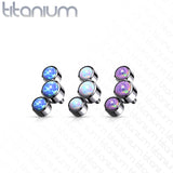 Titanium 3 Round Bezel Opal Dermal Anchor Top