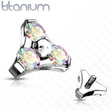 Titanium CZ Trinity Triangle Top Parts For Lip Eyebrow Dermal