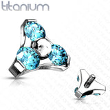 Titanium CZ Trinity Triangle Top Parts For Lip Eyebrow Dermal