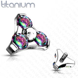 Titanium CZ Trinity Triangle Top Parts For Lip Eyebrow Dermal